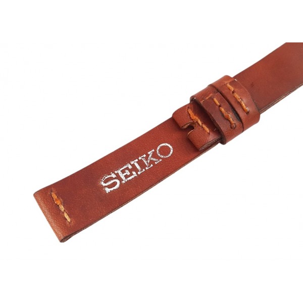 Seiko Kordon 18mm Seiko Deri Kordon Handmade Watch Strap Watch Band with Seiko Logo