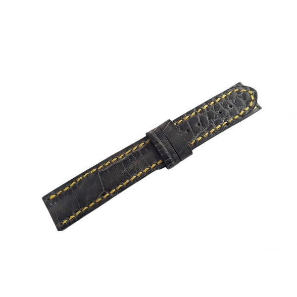 Krokodil Deri Kordon Timsah Derisi Baskı El Yapımı Deri Kordon Handmade Crocodilla Watch Strap Gray Leather New