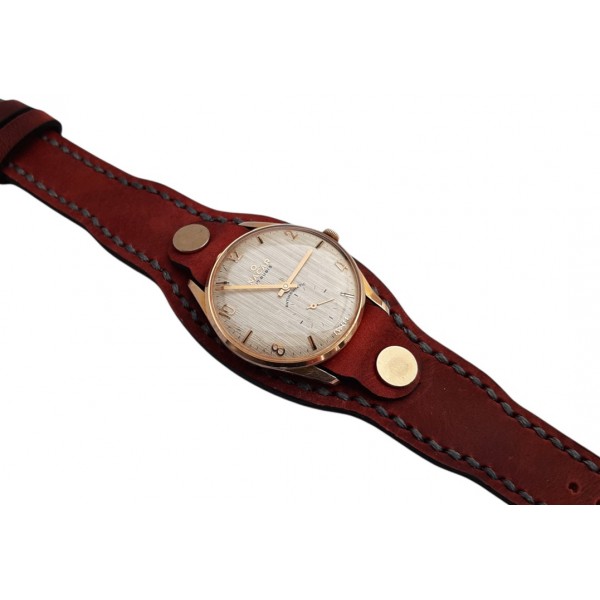 Bileklik Tarz Saat Kordonu Özel Tasarım Saat Kordonu Kişiye Özel Saat Kordonu Handmade Military Watch Strap Rose Leather
