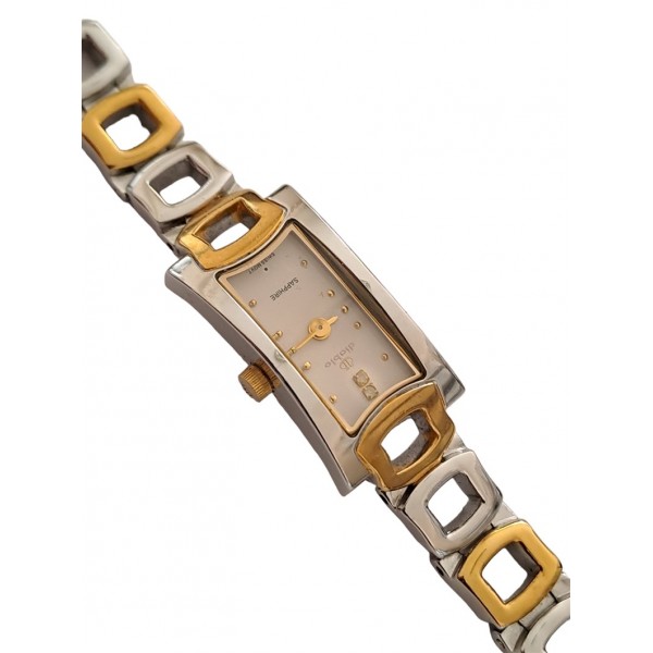 Diablo Sapphire Saat Vintage Kol Saati Old Vintage Woman Swiss Quartz Watch 18k Gold Plated