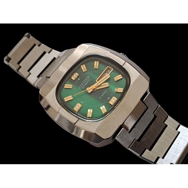 Citizen Saat Citizen Otomatik Kol Saati Old Vintage Citizen Automatic 61-0691 Day-Date Watch Cal.6501 Green Dial