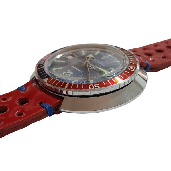 Vintage Kurmalı Saat Superoma  Kol Saati Vintage Superoma Pepsi Diver Ufo Watch New Old Stock