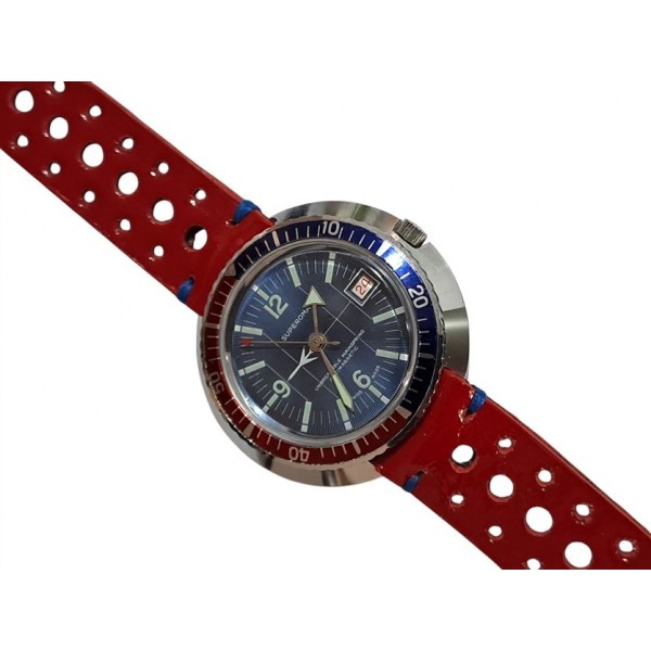 Vintage Kurmalı Saat Superoma  Kol Saati Vintage Superoma Pepsi Diver Ufo Watch New Old Stock