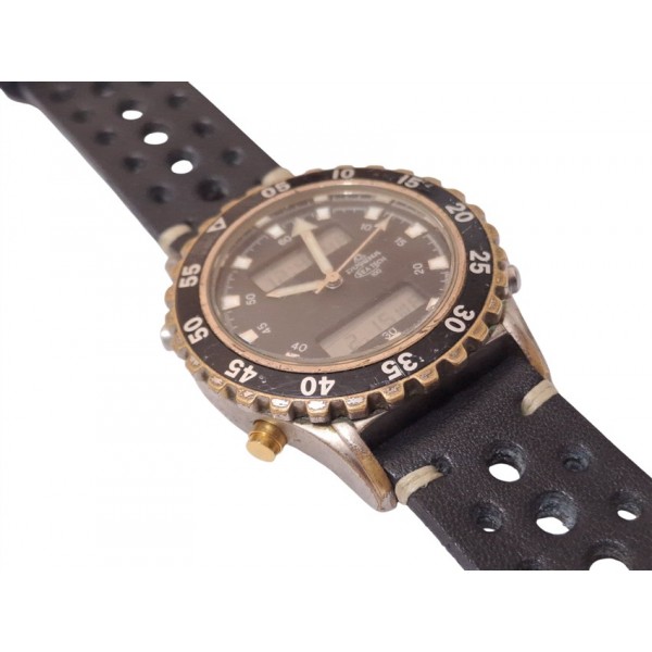 Dugena Saat Dugena Kol Saati Old Vintage Dugena Sea Tech 100 Ana-Digi Chronograph Watch