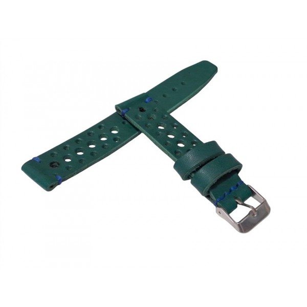 Racing Kordon El Yapımı Deri Kordon Vaketa Çimen Yeşili Saat Kordonu 20mm Deri Kordon