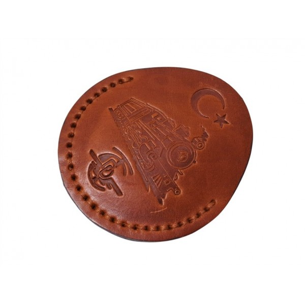 Cep Saati Kılıfı Tcdd Tren Logolu Full Vegetal Deri Devlet Demiryolları Logolu Pocket Watch Leather Case Swiss