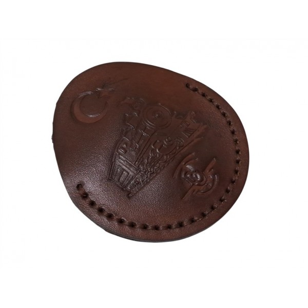 Cep Saati Kılıfı Tcdd Tren Logolu Full Vegetal Deri Antik Kahve Devlet Demiryolları Logolu Pocket Watch Leather Case Swiss