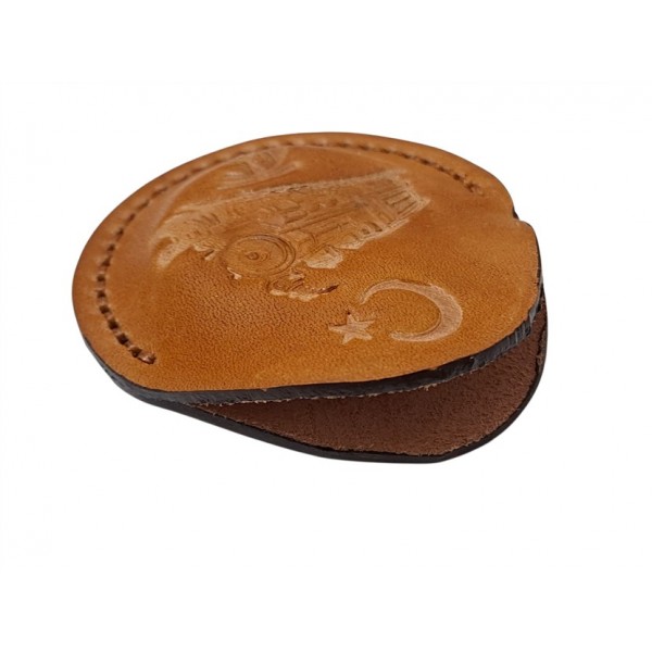 Cep Saati Kılıfı Tcdd Tren Logolu Vaketa Deri Boya ve Efektli Devlet Demiryolları Logolu Pocket Watch Leather Case Swiss