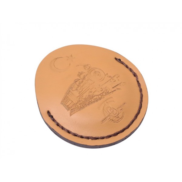 Cep Saati Kılıfı Tcdd Logolu Kabartma Klasik Deri Somon Renk Tcdd Logo Cep Saati Kılıfı Pocket Watch Leather Case Swiss