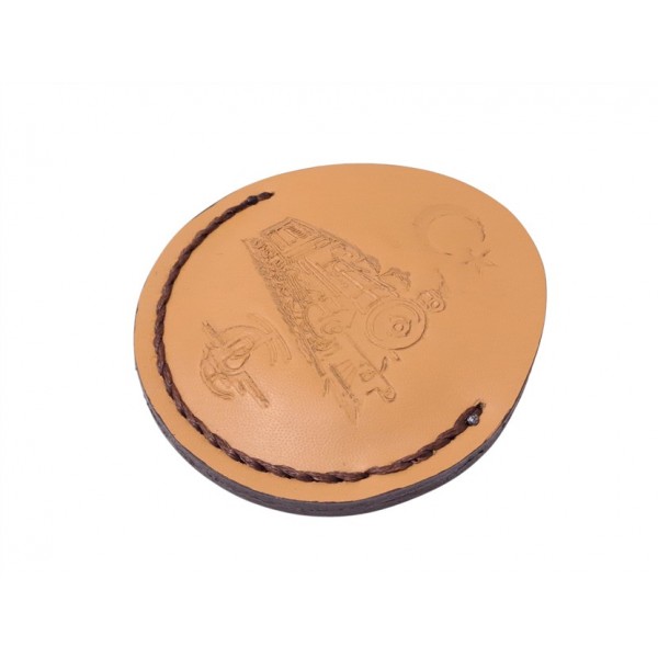 Cep Saati Kılıfı Tcdd Logolu Kabartma Klasik Deri Somon Renk Tcdd Logo Cep Saati Kılıfı Pocket Watch Leather Case Swiss