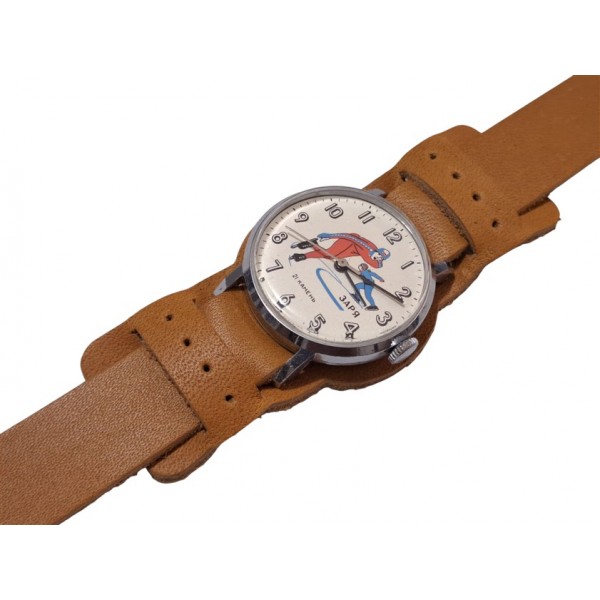 Zaria Saat Zarja Kol Saati Kurmalı Rus Unisex Saat Vintage Ussr Olympic Games Ice Skaters Watch