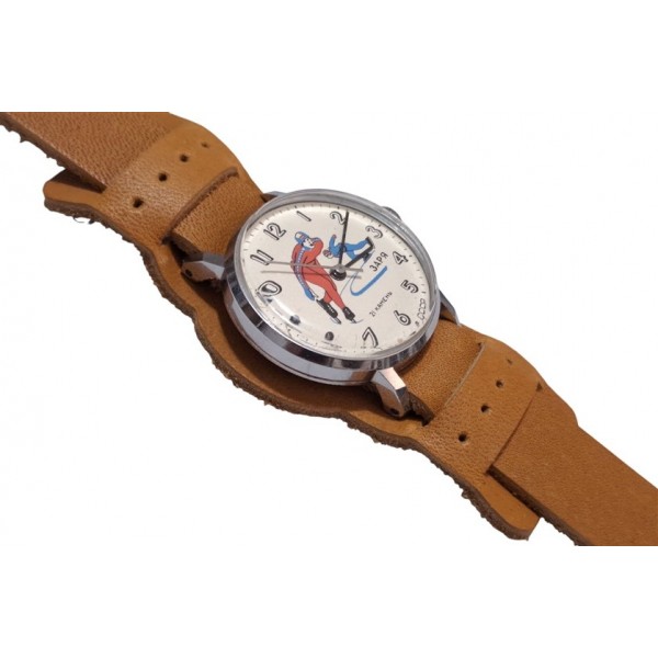 Zaria Saat Zarja Kol Saati Kurmalı Rus Unisex Saat Vintage Ussr Olympic Games Ice Skaters Watch