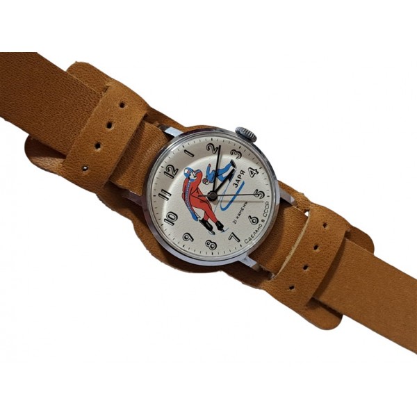 Zaria Saat Zarja Kol Saati Kurmalı Rus Unisex Saat Vintage Ussr Olympic Games Ice Skaters Watch