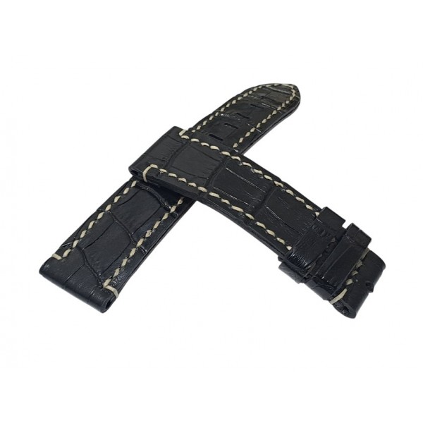 Officine Panerai Kordon Panerai Krokodil Saat Kordonu Panerai Watch Strap Watch Band Black XL
