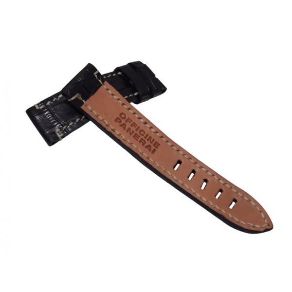 Officine Panerai Kordon Panerai Krokodil Saat Kordonu Panerai Watch Strap Watch Band Black XL