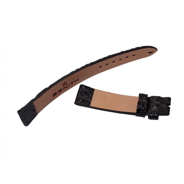 Zenith Kordon Zenith Saat Kordonu 21x17mm Krokodil Baskı Deri Kordon