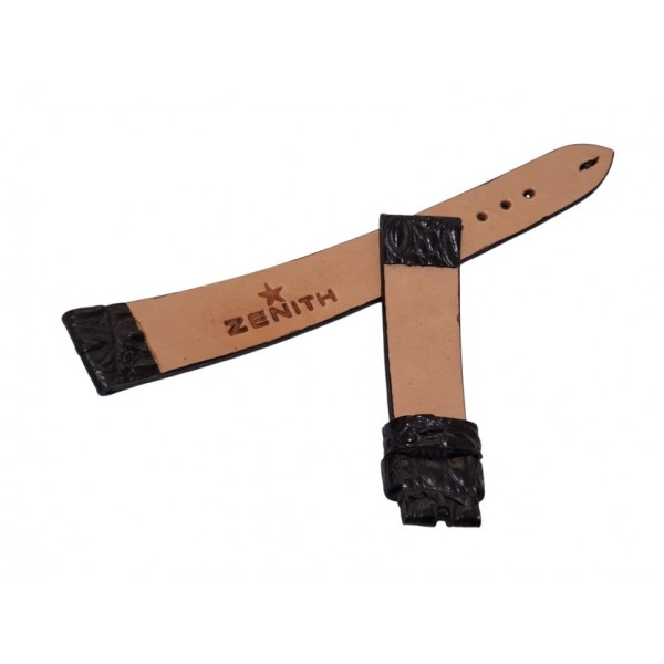 Zenith Kordon Zenith Saat Kordonu 21x17mm Krokodil Baskı Deri Kordon