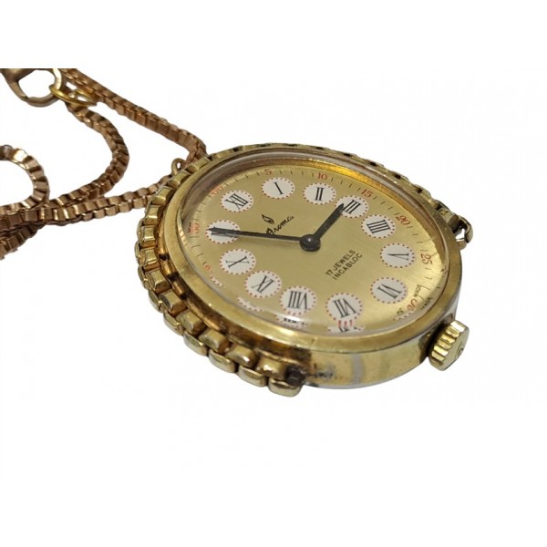 Kolye Saat Aroma Kurmalı Saat Aroma P23G Kolye Saat Vintage Aroma Necklace Watch Swiss Made