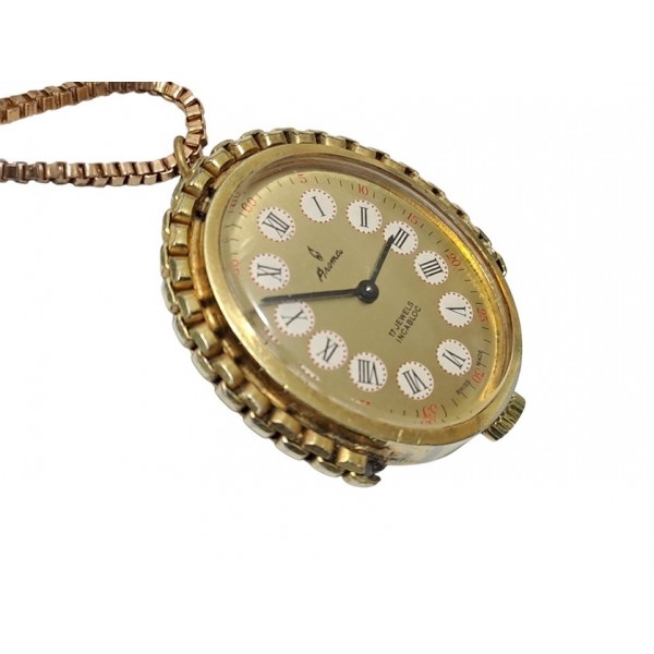 Kolye Saat Aroma Kurmalı Saat Aroma P23G Kolye Saat Vintage Aroma Necklace Watch Swiss Made