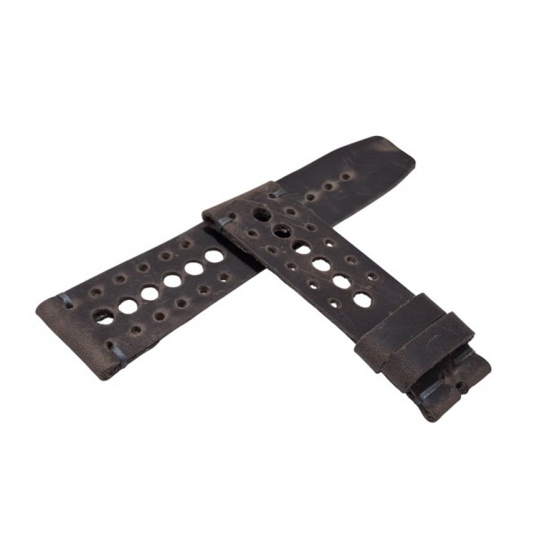 Rally Kordon 24x22mm Racing Deri Kordon Antik Gri