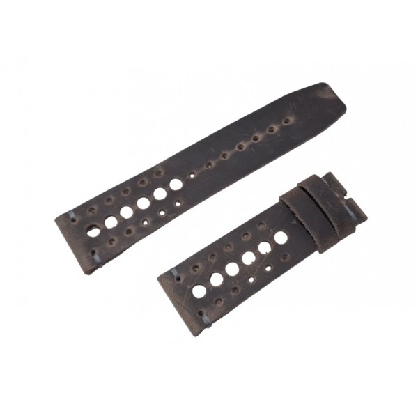 Rally Kordon 24x22mm Racing Deri Kordon Antik Gri