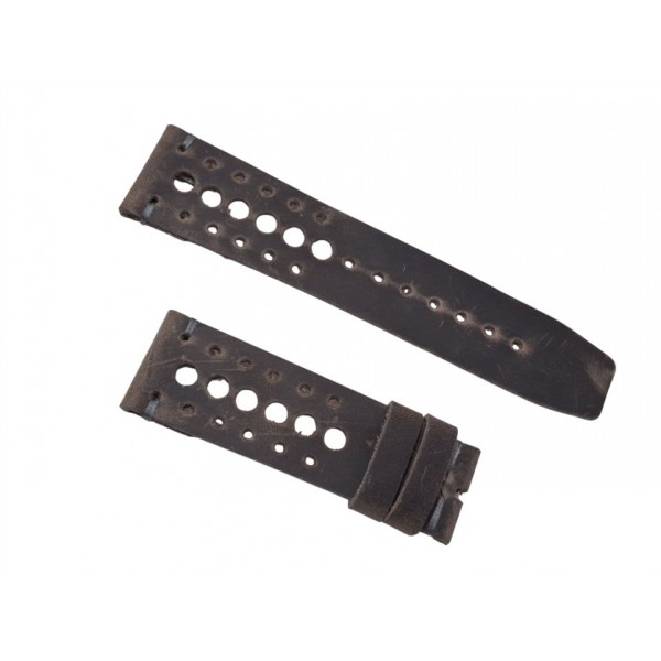 Rally Kordon 24x22mm Racing Deri Kordon Antik Gri