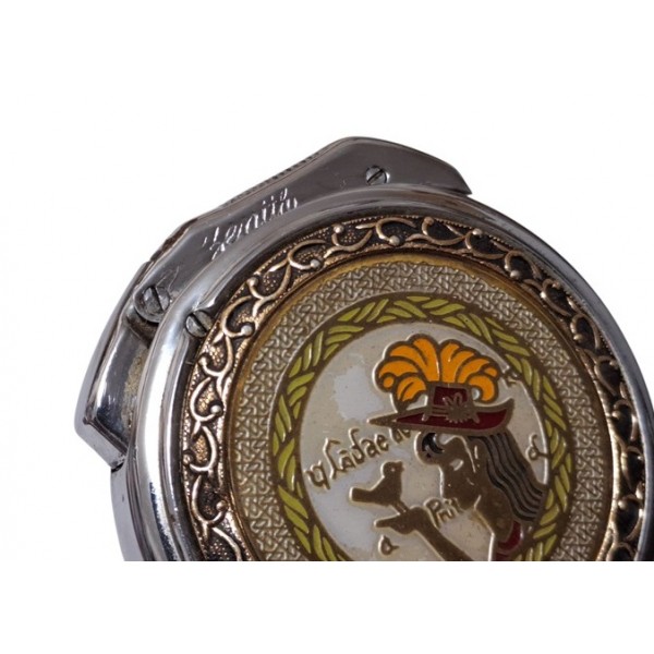 Zenith Çakmak Zenith Benzinli Çakmak Vintage Ladies Zenith Round Petrol Lighter