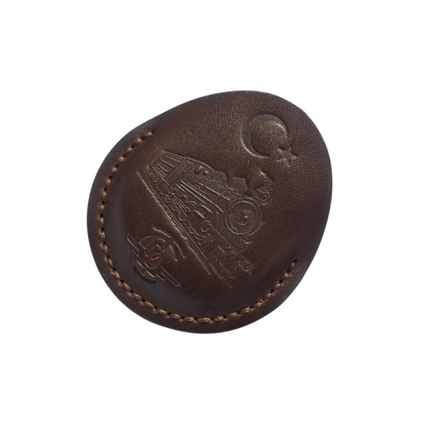 Cep Saati Kılıfı TCDD Logolu Deri Cep Saati Kılıfı Kahverengi