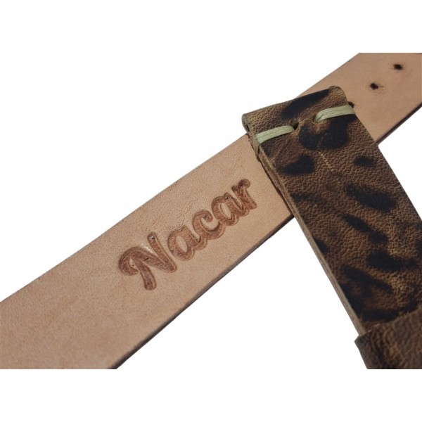 Nacar Kordon Nacar Saat Kordonu Nacar Handmade Deri Saat Kordonu Kaplan Motif
