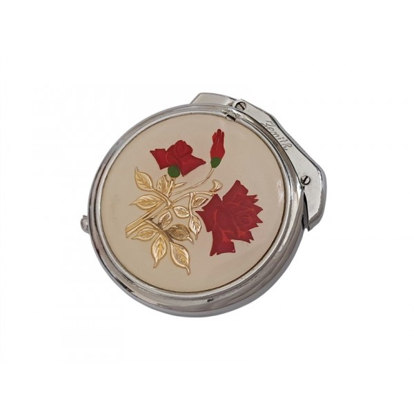 Zenith Çakmak Zenith Benzinli Çakmak Vintage Ladies Zenith Round Petrol Lighter Rose Patterned