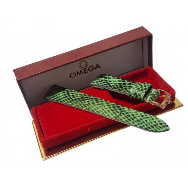 Omega Kutu Omega Deri Kordon Omega Toka Set Yeşil...