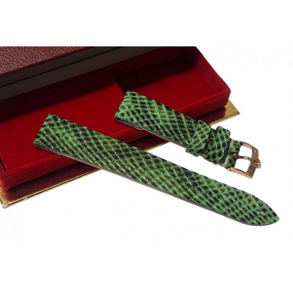 Omega Kutu Omega Deri Kordon Omega Toka Set Yeşil Yılan Derisi Baskı El Yapımı Deri Kordon