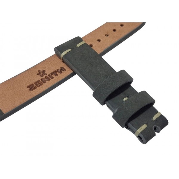 Zenith Kordon Zenith Saat Kordonu Gri Deri Süed 19x18mm Kordon Handmade Watch Strap Watch Band Leather New
