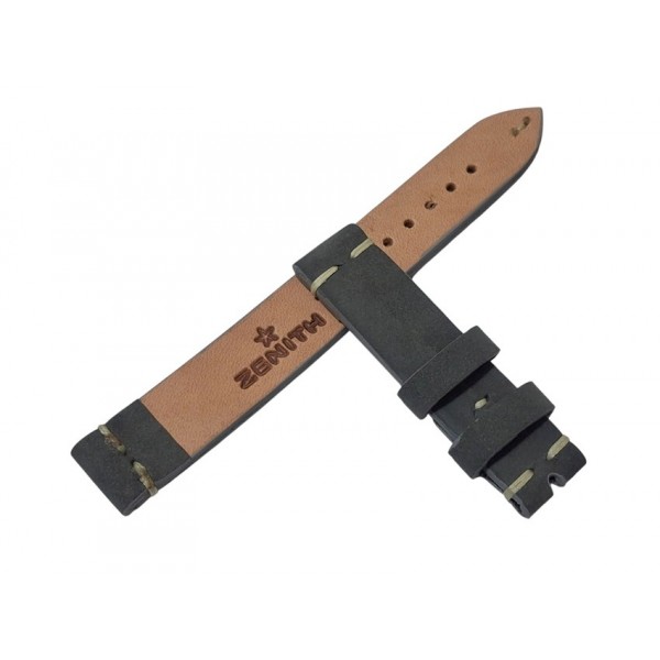 Zenith Kordon Zenith Saat Kordonu Gri Deri Süed 19x18mm Kordon Handmade Watch Strap Watch Band Leather New