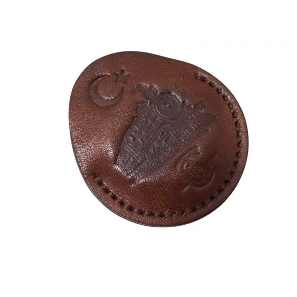 Cep Saati Kılıfı Tcdd Tren Logolu Deriden Kahve Devlet Demiryolları Logolu Pocket Watch Leather Case Swiss