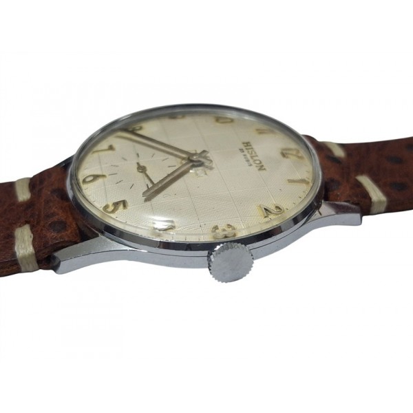 Hislon Saat Hislon Kurmalı Saat Vintage Hislon Mechanical Men Watch Made in Swiss Cal Hislon 2000