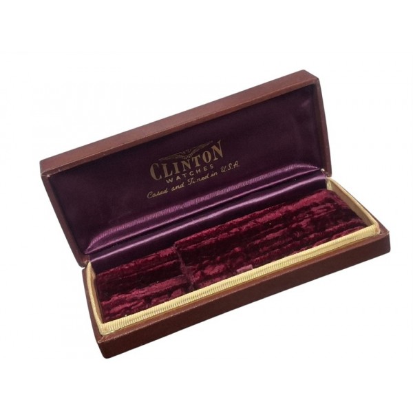 Clinton Saat Clinton Kurmalı Kol Saati Vintage Clinton 17 Jewel Mechanical Watch in Box