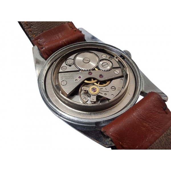 Clinton Saat Clinton Kurmalı Kol Saati Vintage Clinton 17 Jewel Mechanical Watch in Box