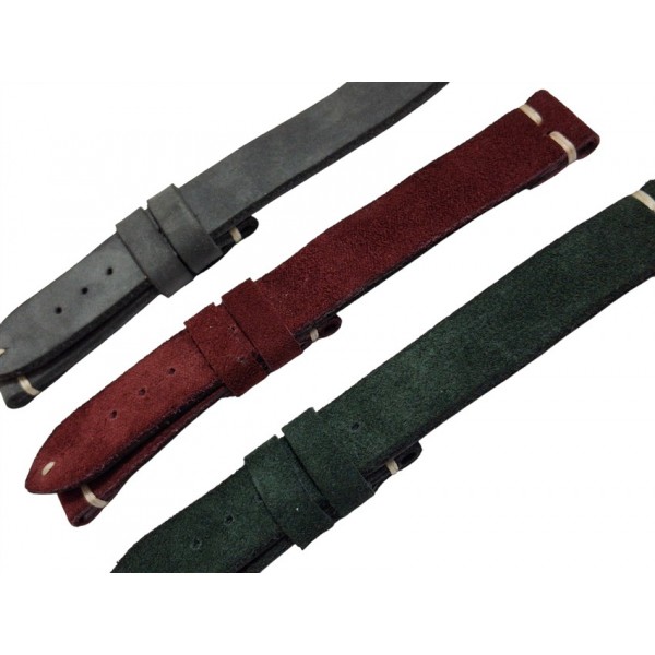 18mm Deri Saat Kordonu Antika Vintage Saatlerinize Değer Katacak Süed Doku Saat Kordonu