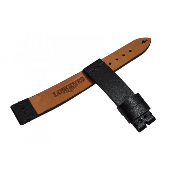 Longines Kordon Longines 18mm Deri Kordon Siyah Handmade Leather Watch Strap Watch Band Black Leather New
