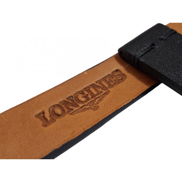 Longines Kordon Longines 18mm Deri Kordon Siyah Handmade Leather Watch Strap Watch Band Black Leather New