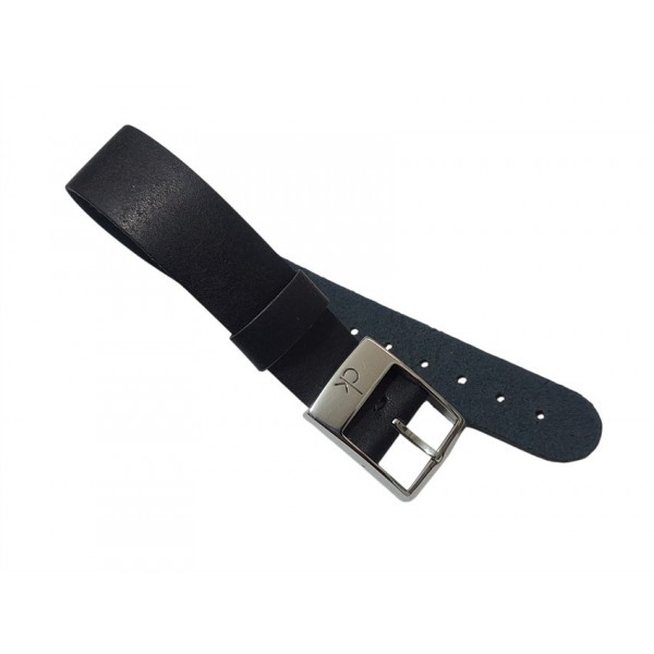 Calvin Klein 20mm Deri Kordon Handmade  Watch Strap Zulu Watch Band Black Leather