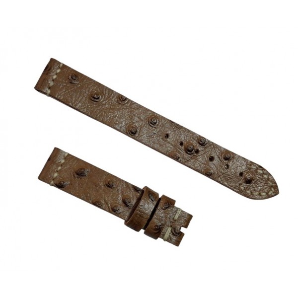 Deri Saat Kordonu Tavus Kuşu Baskı Kahve Kordon Handmade Watch Band 19x18mm