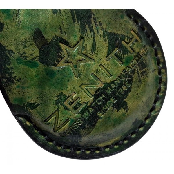 Cep Saati Kılıfı Military Zenith Logolu Kabartma Full Vegetal Deri Zenith Cep Saati Kılıfı Pocket Watch Leather Case Swiss