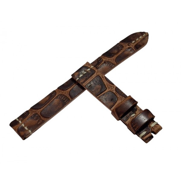 Deri Saat Kordonu 18x16mm Kahve Kordon Handmade Watch Band