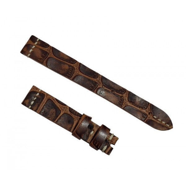 Deri Saat Kordonu 18x16mm Kahve Kordon Handmade Watch Band