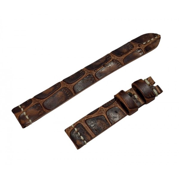 Deri Saat Kordonu 18x16mm Kahve Kordon Handmade Watch Band
