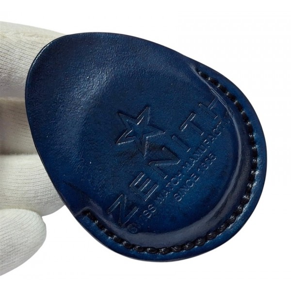 Cep Saati Kılıfı Zenith Logolu Kabartma Full Vegetal Deri Gece Mavi Zenith Cep Saati Kılıfı Pocket Watch Leather Case Swiss