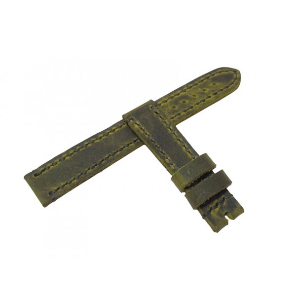 Deri Saat Kordonu 18x16mm Limon Crazy Deri Kordon Handmade Leather Watch Band