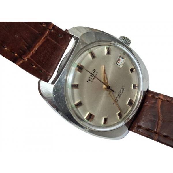Nisr Saat Nisr Kurmalı Kol Saati Vintage Nisr 17 Jewels Mechanical Swiss Watch 1960s